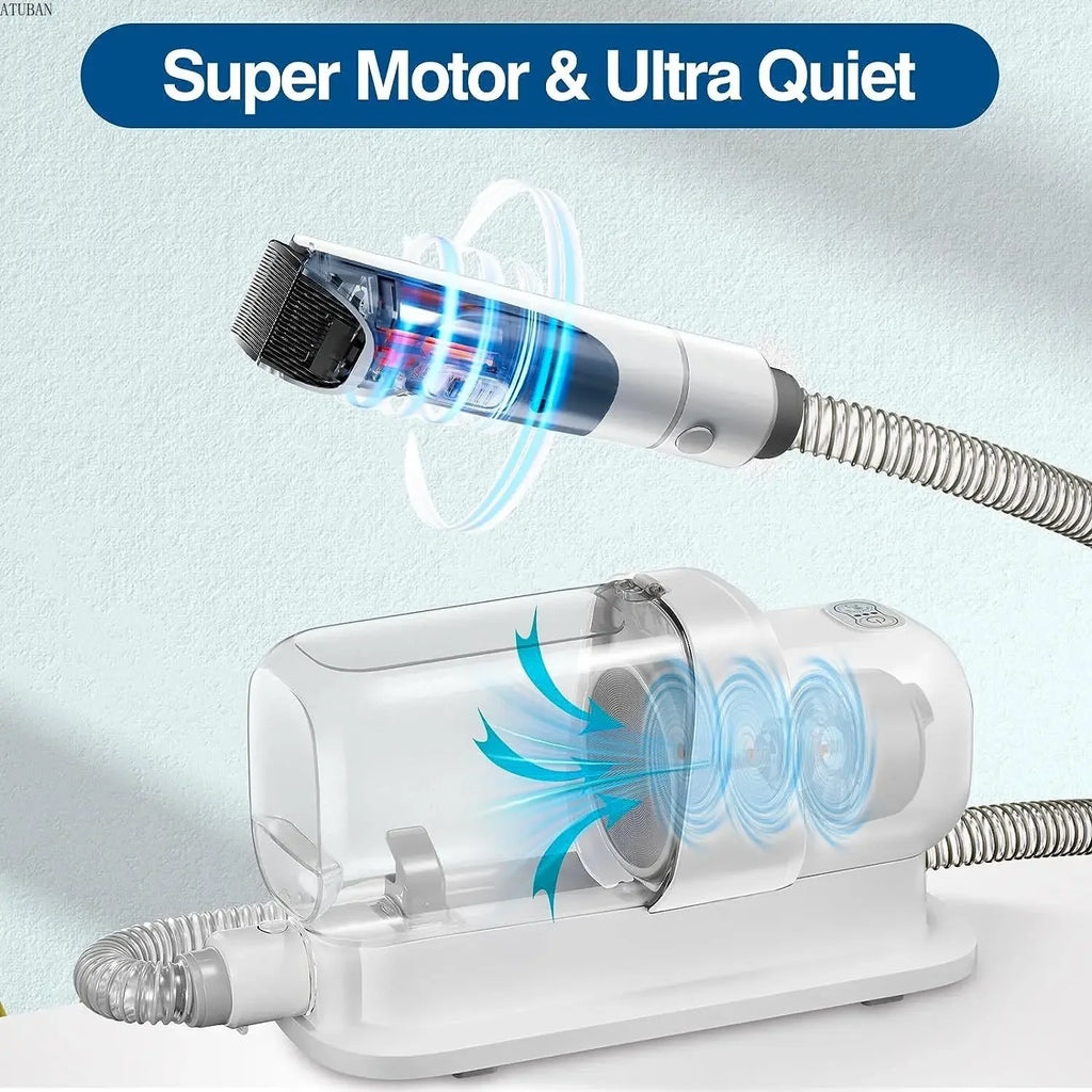 Groomer + Vacuum in One — Remove Hair Fast, No Mess. 2.3L capacity. Pet hair vacuum